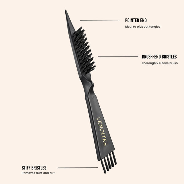 Wild Boar Hair Brush with Cleaning Tool