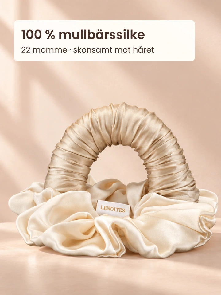 100 % mullbärssilke, 22 momme. Skonsamt mot håret.