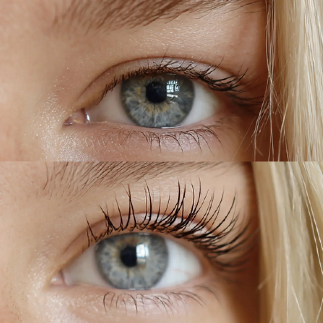 Before and after using Eyelash Growth Serum
