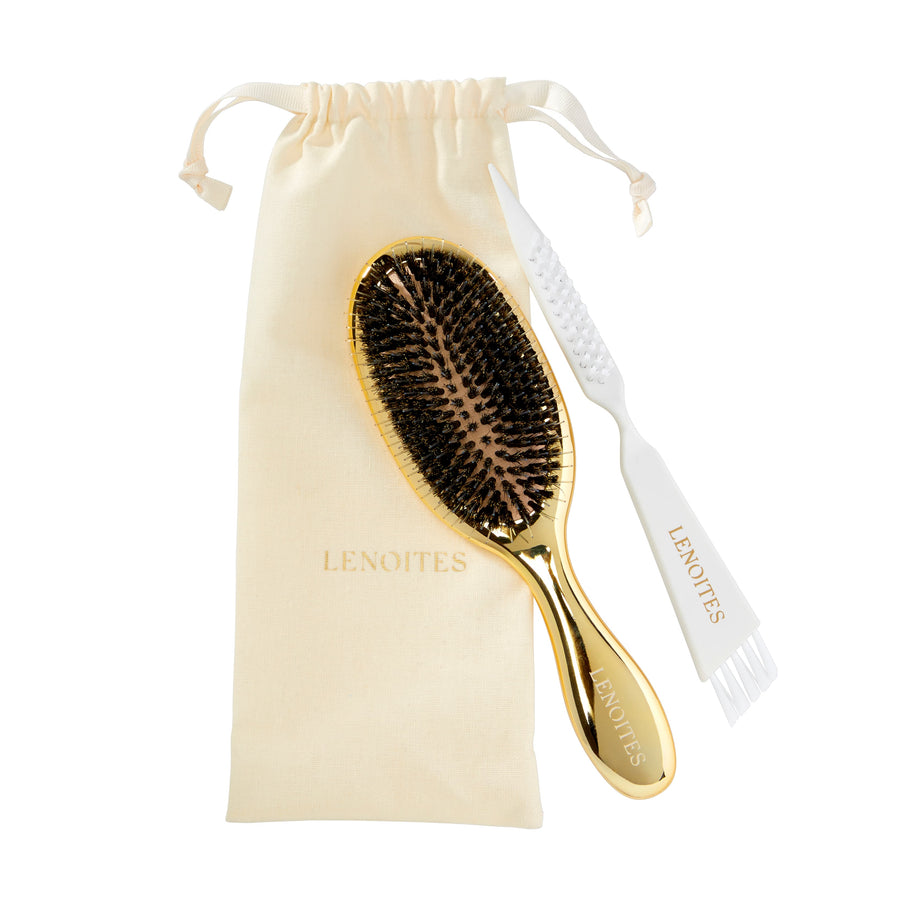 Wild Boar Hair Brush with Cleaning Tool