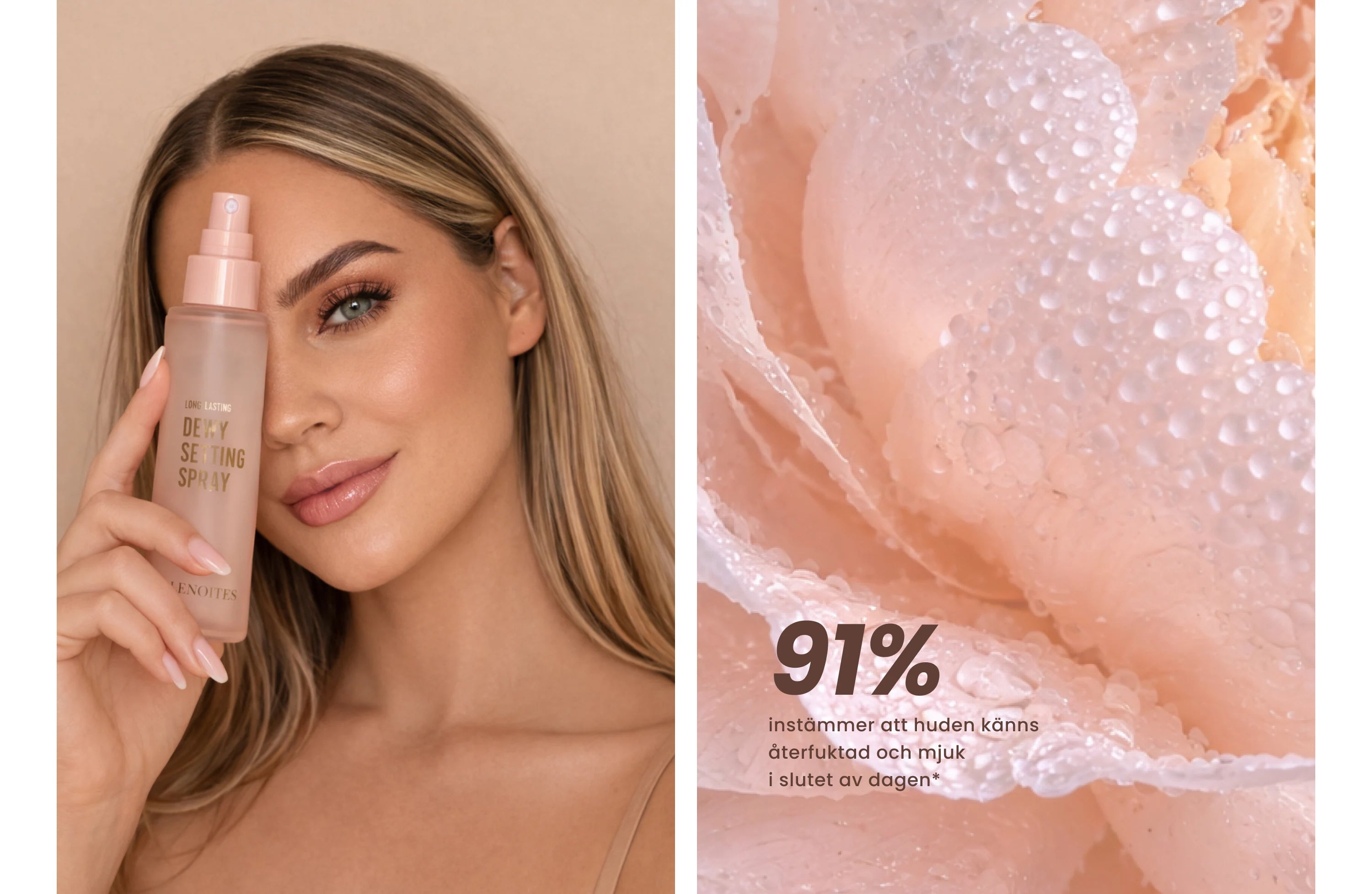the skin feels hydrated and soft after using Lenoites Setting Spray