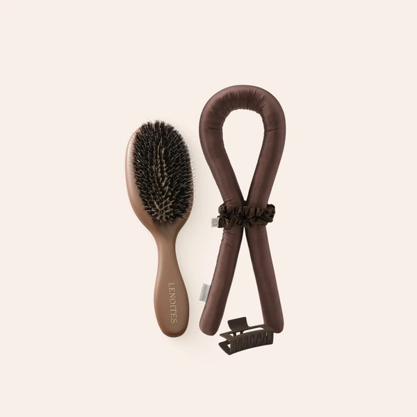 Heatless Curls + Wild Boar Hair Brush Set