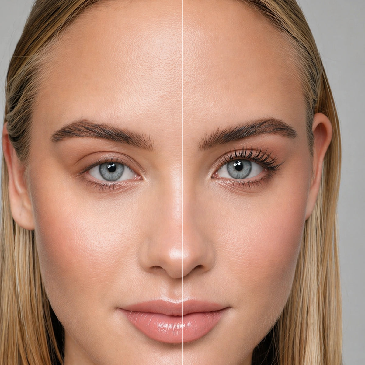 Före och efter med Eyelash Curler Lash Lift.