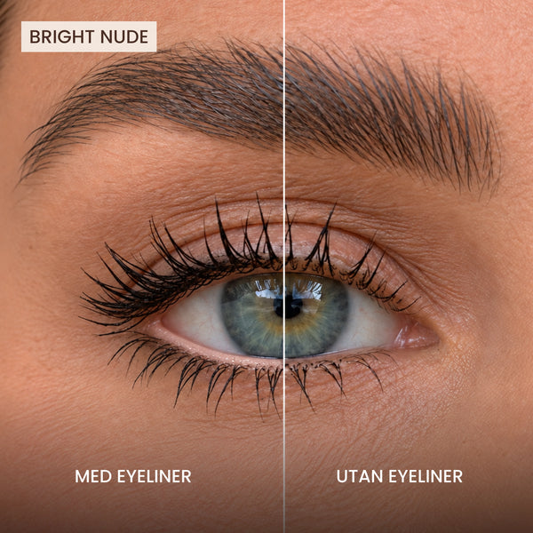 Silk Longwear Gel Eyeliner – Bright Nude – Med och utan eyeliner